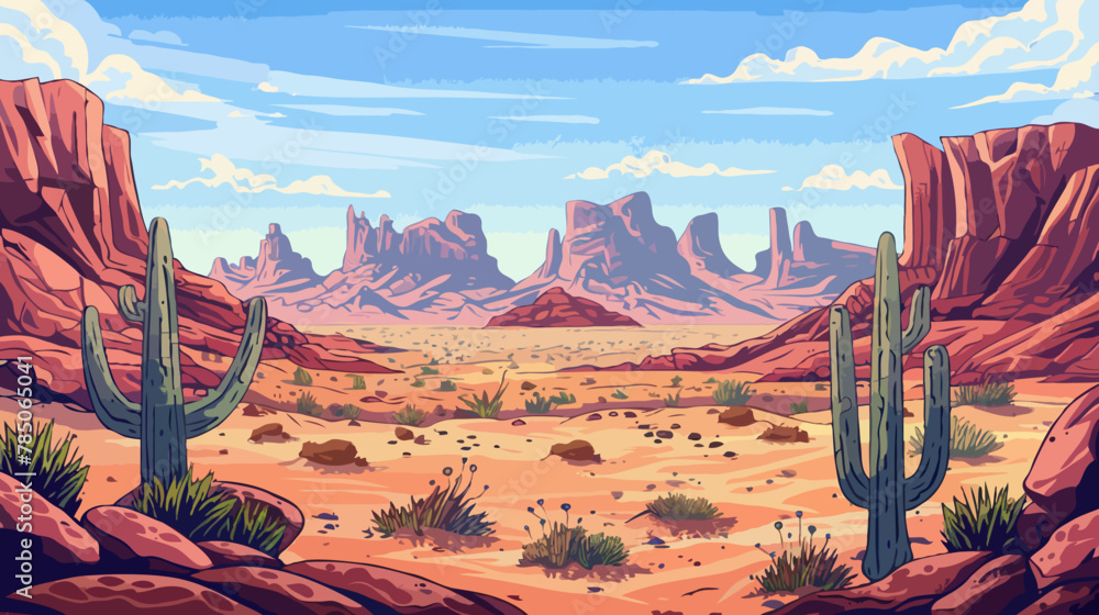 Arizona Desert Ladscape, Illustration, background