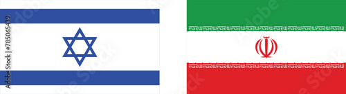 National flag of Israel and Iran