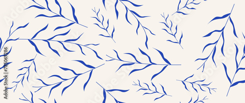 Vector illustration seamless. Leaves on a light background. Cute printable template. Ideal as a saber for textile design, cards, screensavers, posters, etc.