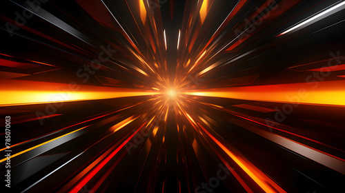  Digital amber light beam linear abstract graphic poster web page PPT background 