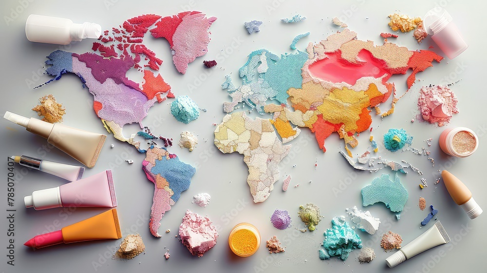 Pills in world map shape Pills in world map shape