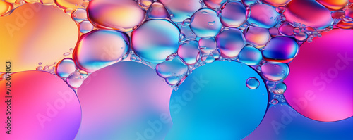 Colorful bubbles of water with rainbow gradient, liquid texture background, multicolored surface, abstract pattern, generated ai 