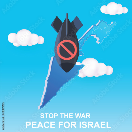 Iran and Israel war concept. Concept illustration depicting the conflict war between Iran and Israel.  Stop war Israel concept. Basemap and background concept. double exposure hologram concept.