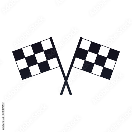 Racing flag icon vector set. Race illustration sign. Finish symbol or logo.