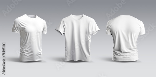 Isolated t-shirt with shadow Mockup. Template of jersey on grey .3d rendering