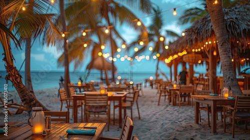 Background Attend a gl beach party with a backdrop of the sparkling ocean and swaying palm trees.