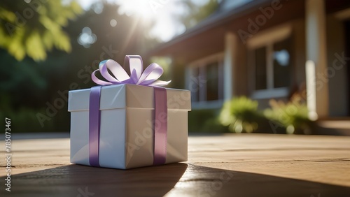 gift box on a wooden background