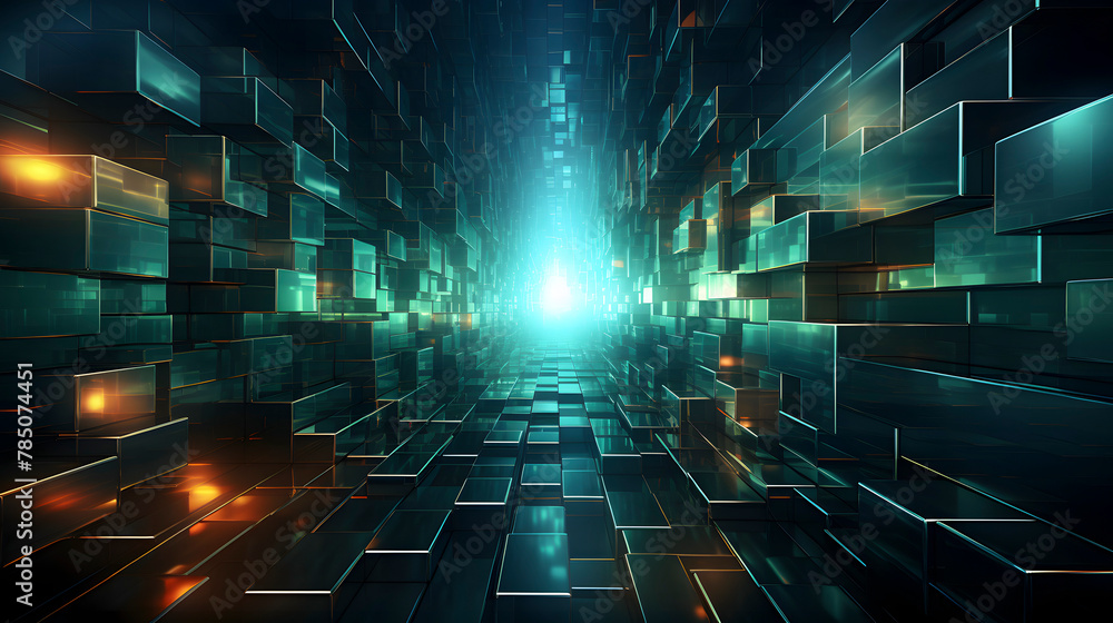 Digital technology blue green 3D geometric gradient abstract poster web page PPT background Digital technology blue green 3D geometric gradient abstract poster web page PPT background