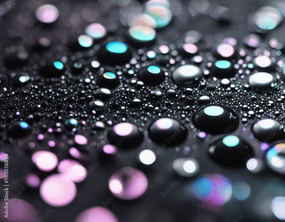 Water drops on a black background. Shallow depth of field. Water drops on a black background. Shallow depth of field.