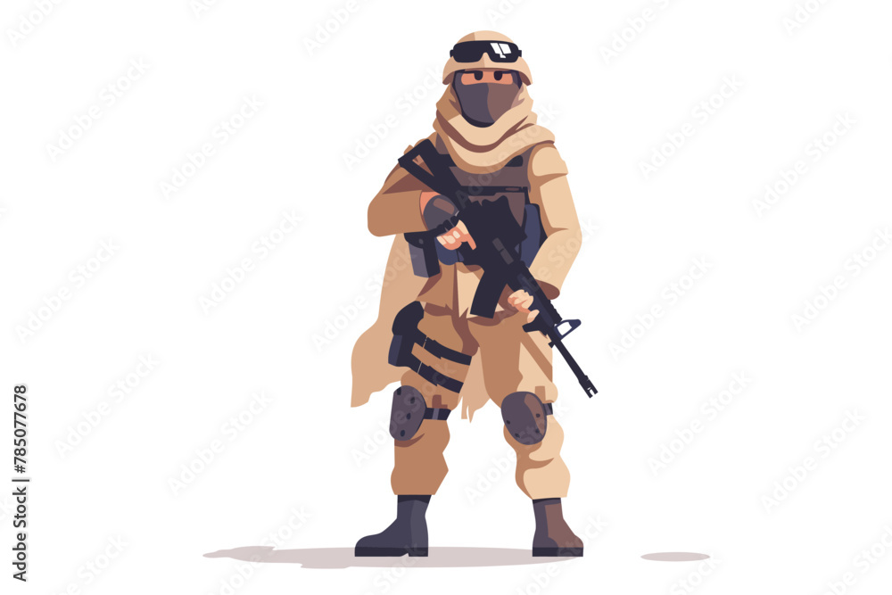 mideast arabic soldier isolated vector style