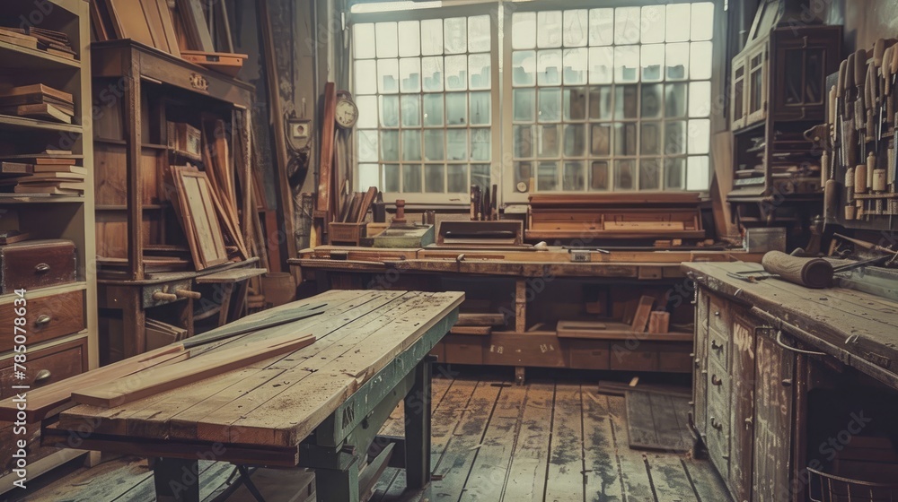 Old carpenters workshop retro look Old carpenters workshop retro look