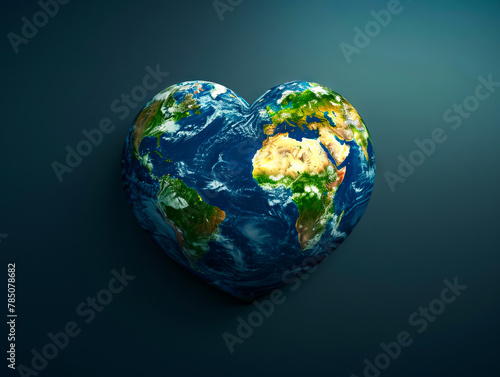 Earth in the shape of a heart.