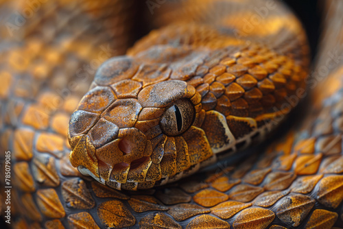 A macro photograph of a snakeâ€™s skin, the intricate pattern of its scales resembling ancient glyph