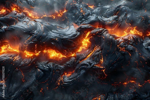 Fiery Veins of the Earth: A Magma Flow Tapestry. Concept Volcanic Eruptions, Lava Landscapes, Earth's Inner Core, Geological Wonders, Liquid Fire