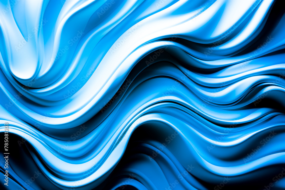 crumpled silk material viewed from above in shades of bright turquoise blue on a black background crumpled silk material viewed from above in shades of bright turquoise blue on a black background