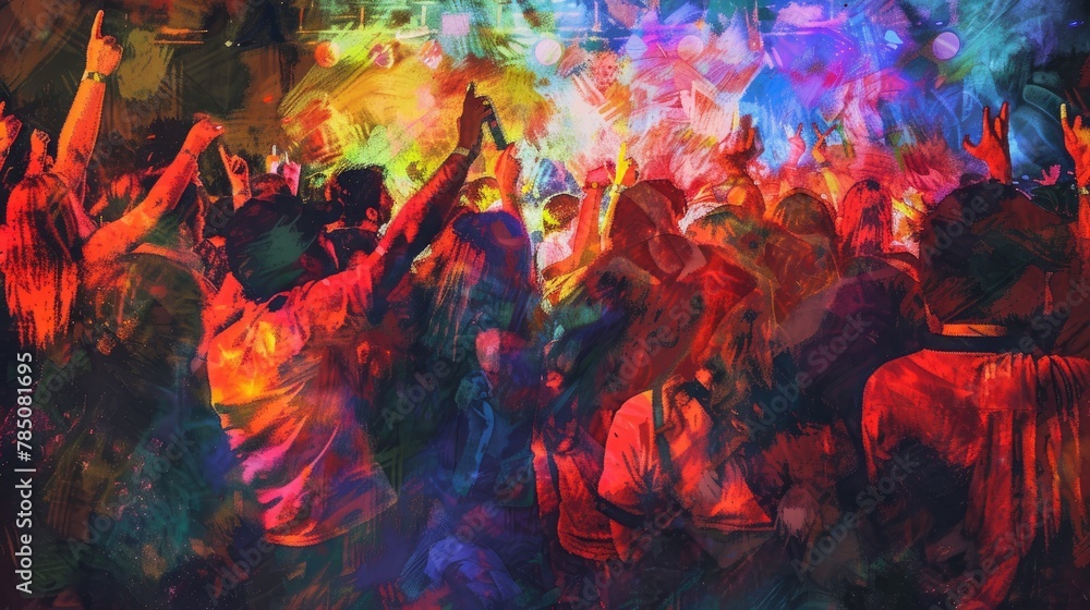Fototapeta premium Concert crowd. Generative AI