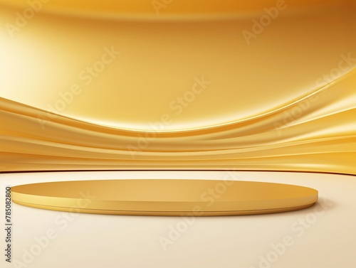 gold abstract background vector, empty room interior with gradient corner in a color for product presentation platform studio