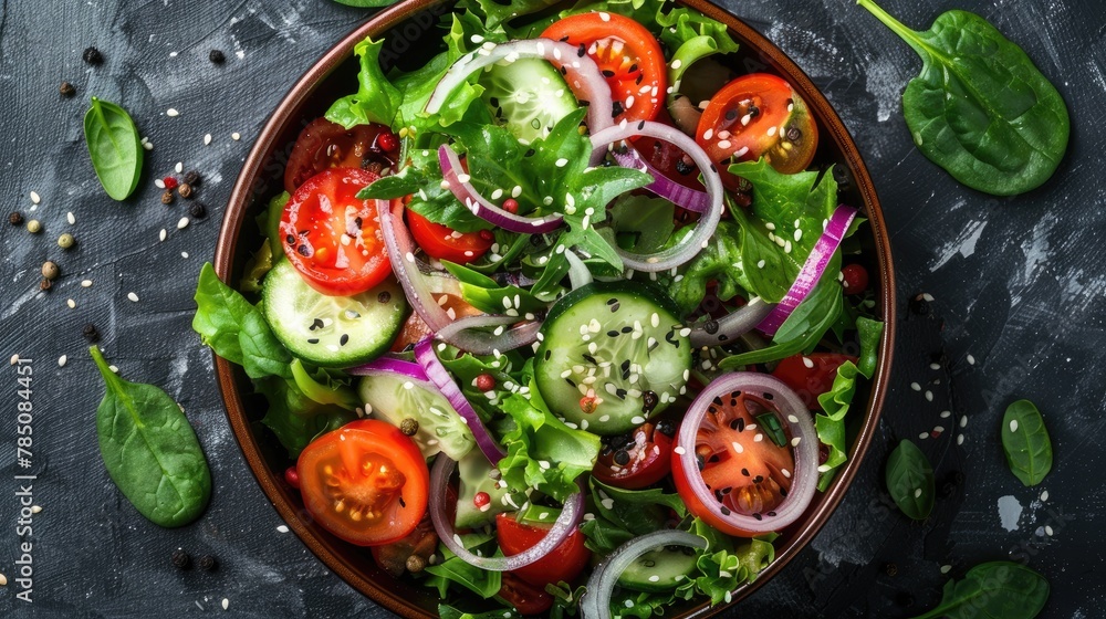 Healthy vegetable salad. Generative AI Healthy vegetable salad. Generative AI