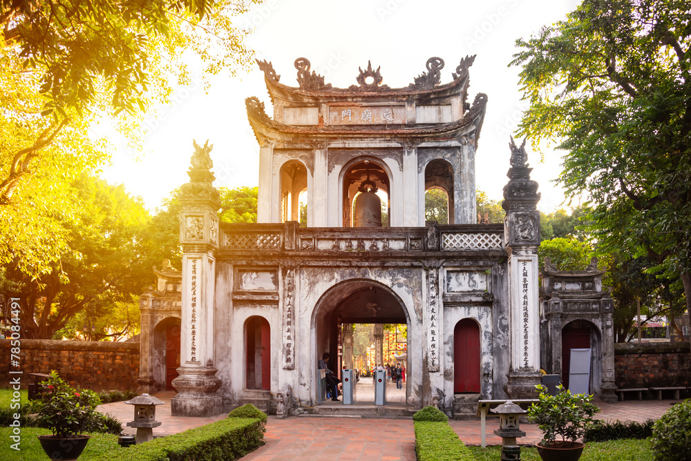 Main gate of Temple of Literature in Hanoi, Vietnam