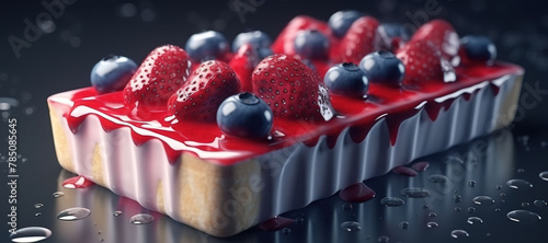 strawberry and blueberry tart cake  melt  fruit  delicious 44