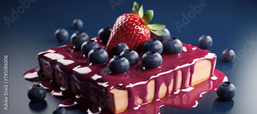 strawberry and blueberry tart cake, melt, fruit, delicious 35