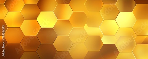 Gold and yellow gradient background with a hexagon pattern in a vector illustration