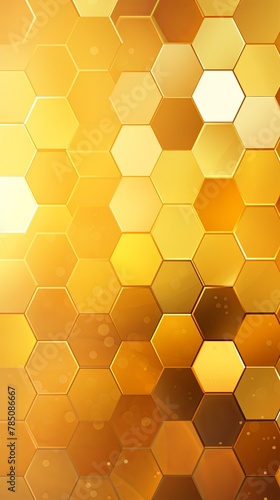 Gold and yellow gradient background with a hexagon pattern in a vector illustration © Celina