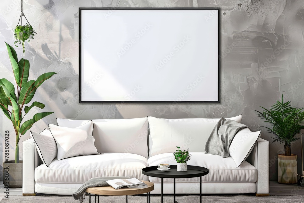 Poster frame mock-up in home interior on green background with rattan chair and decor in living room, 3d render. Beautiful simple AI generated image in 4K, unique. Poster frame mock-up in home interior on green background with rattan chair and decor in living room, 3d render. Beautiful simple AI generated image in 4K, unique.