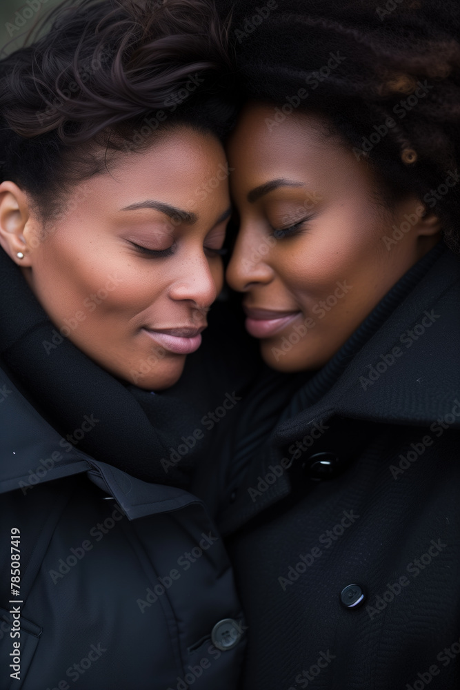 Close connection shared between two women in a loving, tender moment