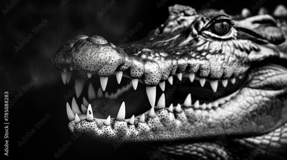 Close-up of Alligator Mouth with Sharp Teeth Close-up of Alligator Mouth with Sharp Teeth