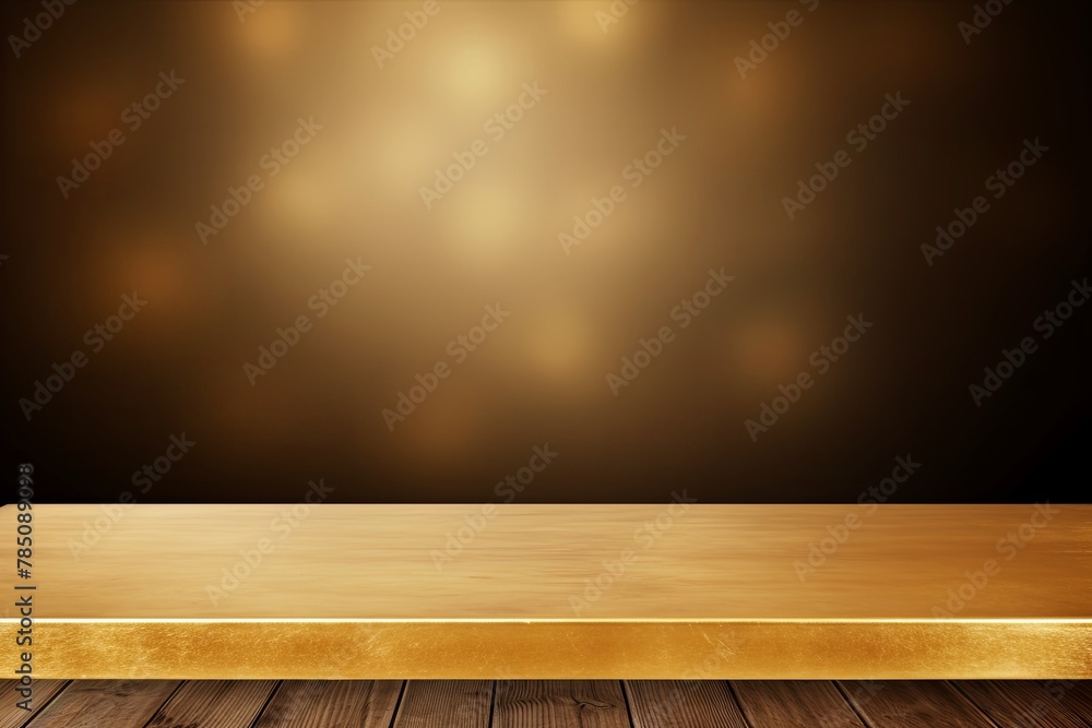 Table Texture Gold Gold background with a wooden table, product display template. gold ...