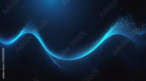 Ethereal Blue Light Waves on Dark Background © Sergey