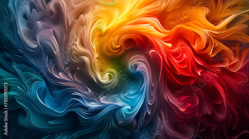 Vibrant swirls of color blending into each other, colorful abstract background wallpaper