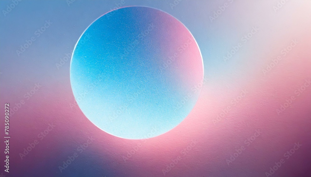 Dreamy Delight: Rough Abstract Background with Pastel Pink and Blue Gradient Circles, Illuminated with Bright Light and Glow