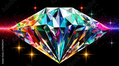 Digital diamond rainbow abstract graphic poster web page PPT background