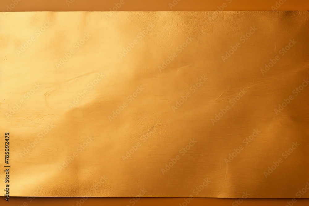 Gold background with dark gold paper on the right side, minimalistic background, copy space concept, top view, flat lay, high resolution