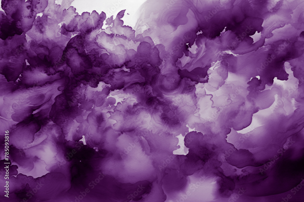 Fototapeta premium deep purple water-colour mixing with resulting cloud and turbulence