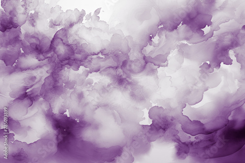 pale purple water-colour mixing with resulting cloud and turbulence on a white background