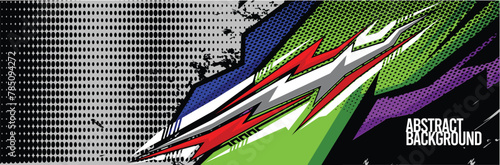 Car wrap decal designs. Abstract racing and sport background for racing livery or daily use car vinyl sticker. Vector eps 10.