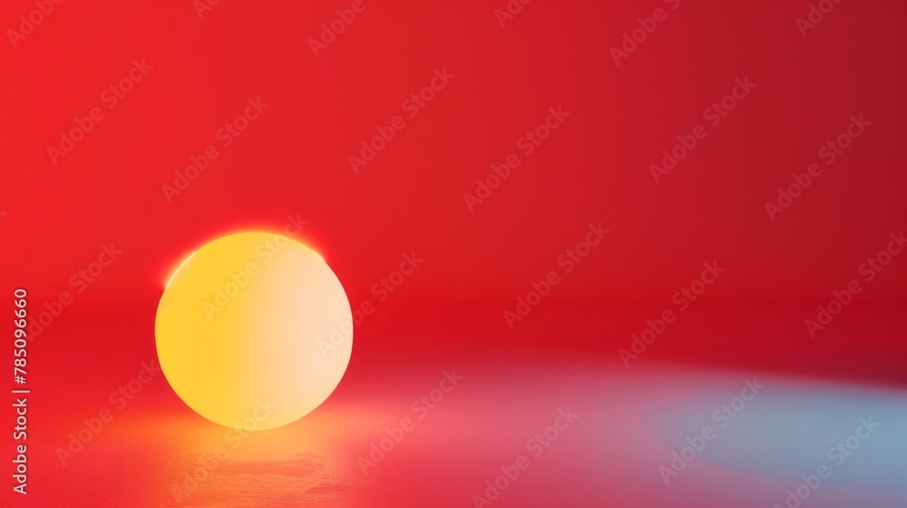 Single glowing sphere on red background. Concentrated Light Single glowing sphere on red background. Concentrated Light