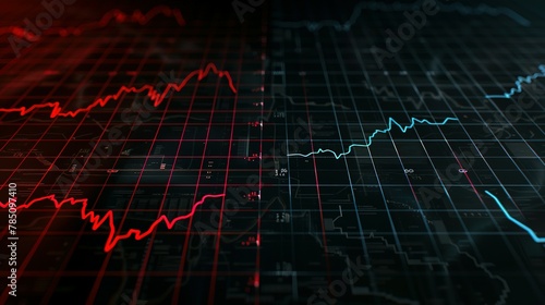 financial charts are showing in the abstract background, Representation of data analytics,charts, graphs and data driven insights emerging from a sea of information