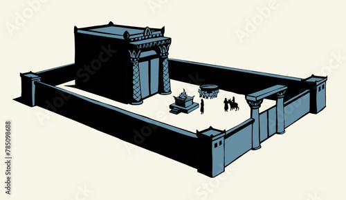 Vector drawing. Temple of Solomon