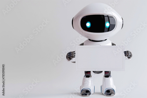 robot with white sign