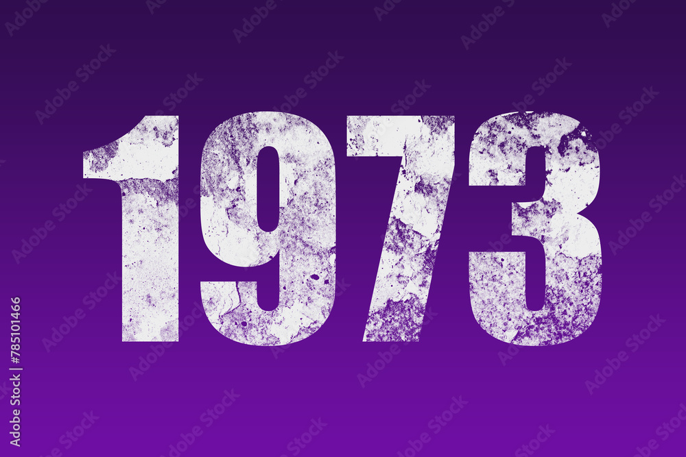 flat white grunge number of 1973 on purple background. flat white grunge number of 1973 on purple background.
