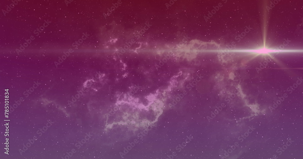 Obraz premium Image of light spots and trails on purple background