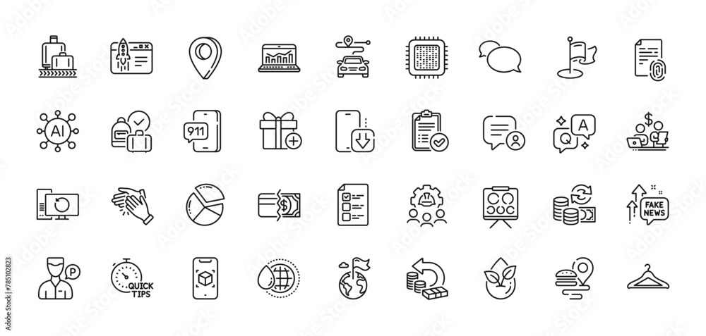 Chat bubble, Engineering team and Cloakroom line icons pack. AI, Question and Answer, Map pin icons. Clapping hands, Fingerprint, Payment methods web icon. Vector Chat bubble, Engineering team and Cloakroom line icons pack. AI, Question and Answer, Map pin icons. Clapping hands, Fingerprint, Payment methods web icon. Vector