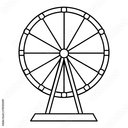 simple ferries wheel outline vector