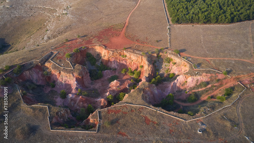 Spinazzola, Puglia, Italy, 04/05/2024: Drone view of the Spinazzola bauxite mine photo