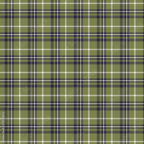 Seamless plaid patterns in green dark blue and beige for textile design. Tartan plaid pattern with square-shaped graphic background for a fabric print. Vector illustration.