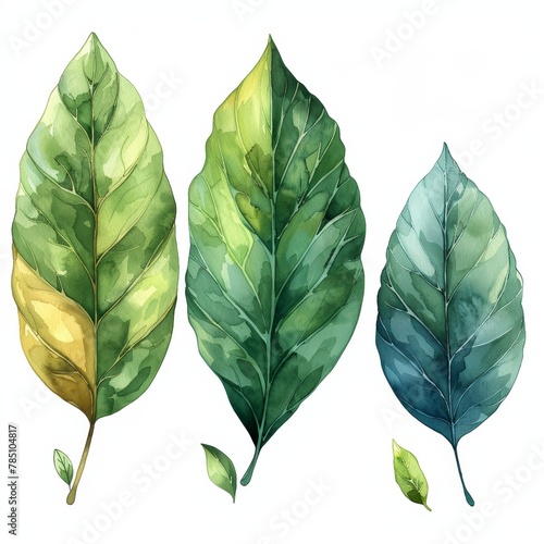 An illustration of tropical leaves in watercolor.